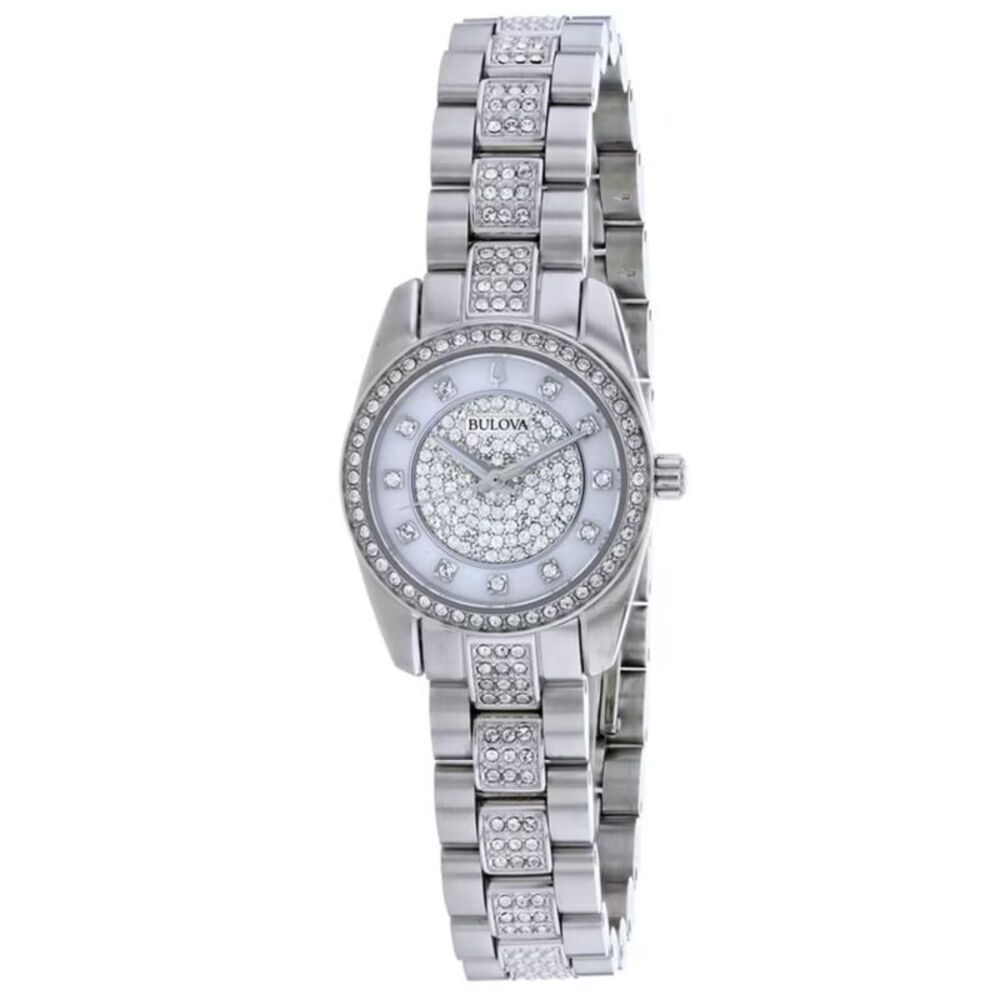 Bulova Women's Crystal White Dial Watch - 96X165